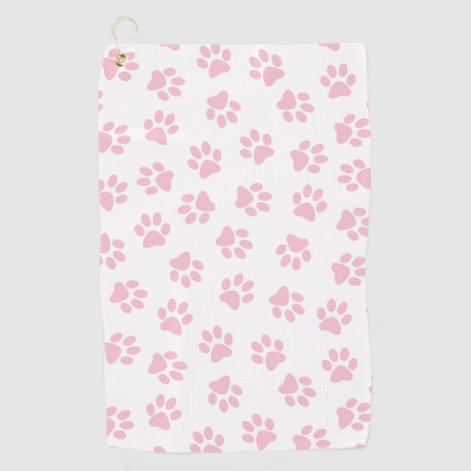 Patroon van poten, hondenpoten, Baby roze poten Golfhanddoek (Voorkant)