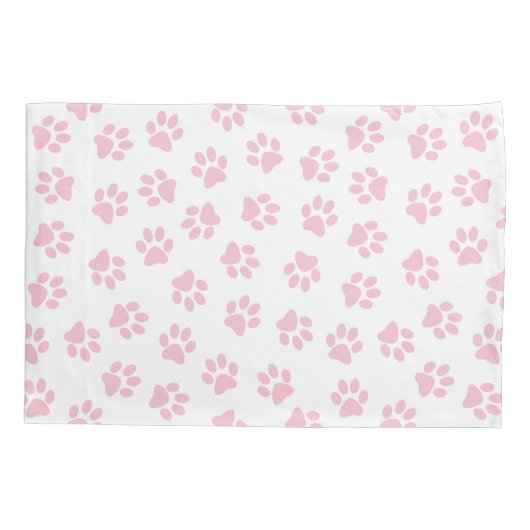 Patroon van poten, hondenpoten, Baby roze poten Kussensloop (Achterkant)