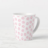 Patroon van poten, hondenpoten, Baby roze poten Latte Mok (Rechterhoek)