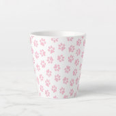 Patroon van poten, hondenpoten, Baby roze poten Latte Mok (Voorkant)