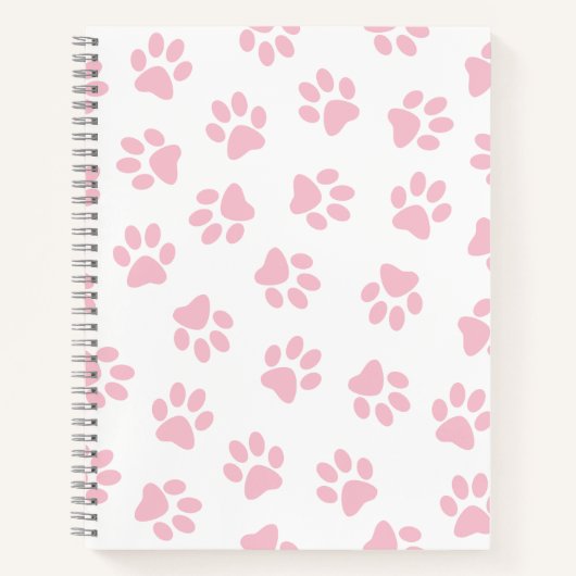 Patroon van poten, hondenpoten, Baby roze poten Notitieboek (Voorkant)