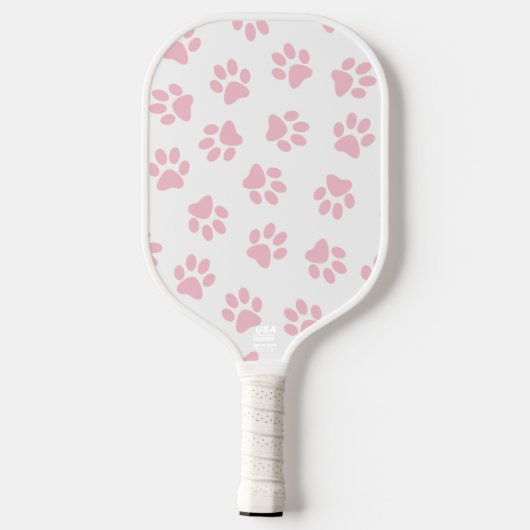 Patroon van poten, hondenpoten, Baby roze poten Pickleball Paddle (Achterkant)