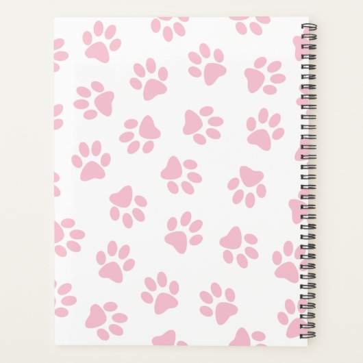 Patroon van poten, hondenpoten, Baby roze poten Planner (Achterkant)