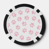 Patroon van poten, hondenpoten, Baby roze poten Poker Chips (Achterkant)