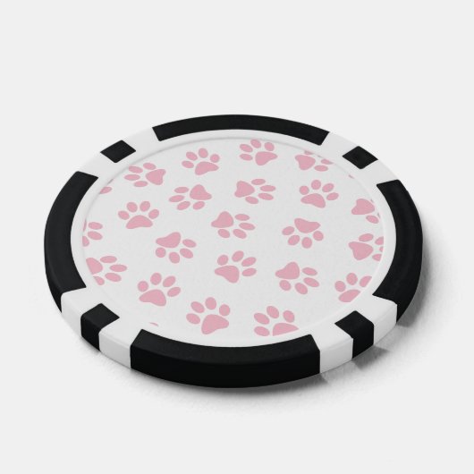 Patroon van poten, hondenpoten, Baby roze poten Poker Chips (Enkel)
