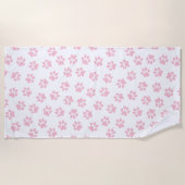 Patroon van poten, hondenpoten, Baby roze poten Strandlaken (Voorkant)