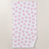 Patroon van poten, hondenpoten, Baby roze poten Strandlaken (Voorkant)