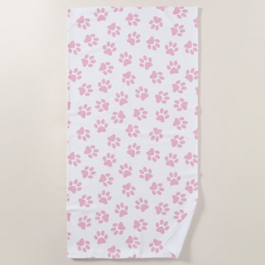 Patroon van poten, hondenpoten, Baby roze poten Strandlaken (Voorkant)