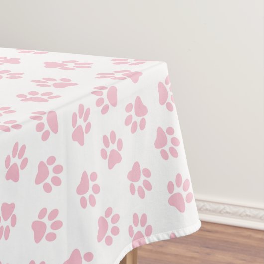 Patroon van poten, hondenpoten, Baby roze poten Tafelkleed (Voorbeeld)
