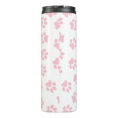Patroon van poten, hondenpoten, Baby roze poten Thermosbeker (Achterkant)