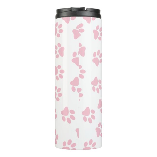 Patroon van poten, hondenpoten, Baby roze poten Thermosbeker (Achterkant)