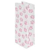 Patroon van poten, hondenpoten, Baby roze poten Wijn Cadeautas (Voorkant Gekanteld)