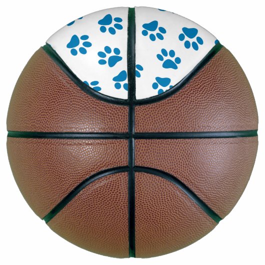 Patroon van poten, hondenpoten, blauwe poten basketbal (Rechts)