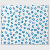 Patroon van poten, hondenpoten, blauwe poten cadeaupapier (Vlak)