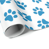 Patroon van poten, hondenpoten, blauwe poten cadeaupapier (Rol Hoek)