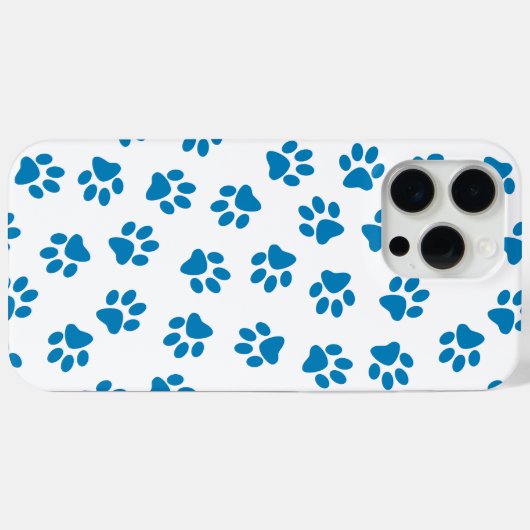 Patroon van poten, hondenpoten, blauwe poten Case-Mate iPhone case (Achterkant (horizontaal))