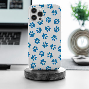 Patroon van poten, hondenpoten, blauwe poten iPhone 15 pro max hoesje