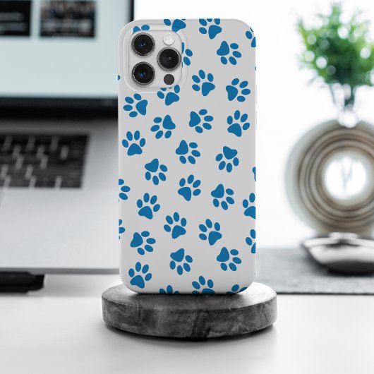 Patroon van poten, hondenpoten, blauwe poten Case-Mate iPhone case