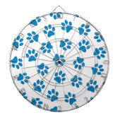 Patroon van poten, hondenpoten, blauwe poten dartbord (Voorkant)