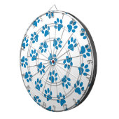 Patroon van poten, hondenpoten, blauwe poten dartbord (Voorkant Rechts)