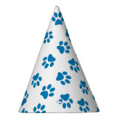 Patroon van poten, hondenpoten, blauwe poten feesthoedjes (Rechts)