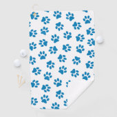 Patroon van poten, hondenpoten, blauwe poten golfhanddoek (Insitu)