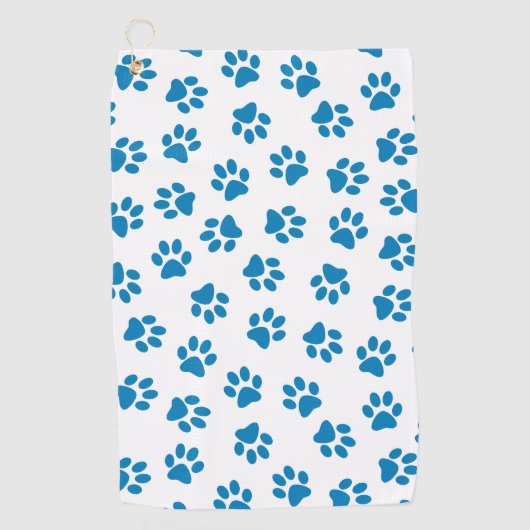 Patroon van poten, hondenpoten, blauwe poten golfhanddoek (Voorkant)