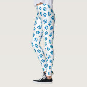 Patroon van poten, hondenpoten, blauwe poten leggings (Links)