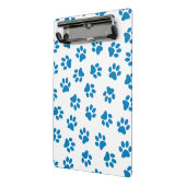 Patroon van poten, hondenpoten, blauwe poten mini klembord (Angled2)