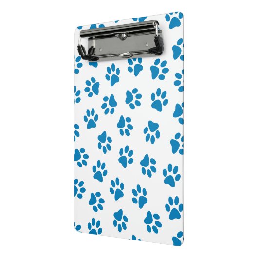 Patroon van poten, hondenpoten, blauwe poten mini klembord (Angled2)