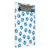 Patroon van poten, hondenpoten, blauwe poten mini klembord (Schuin)