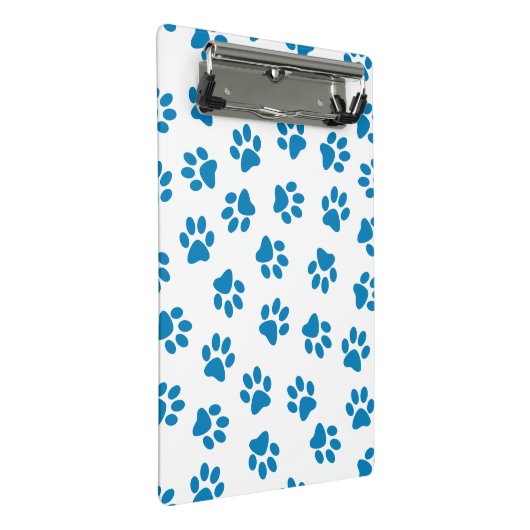 Patroon van poten, hondenpoten, blauwe poten mini klembord (Schuin)