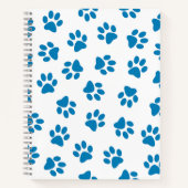 Patroon van poten, hondenpoten, blauwe poten notitieboek (Voorkant)