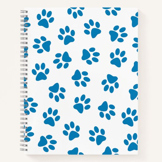 Patroon van poten, hondenpoten, blauwe poten notitieboek (Voorkant)