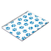 Patroon van poten, hondenpoten, blauwe poten notitieboek (Linkerzijde)