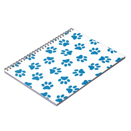 Patroon van poten, hondenpoten, blauwe poten notitieboek (Linkerzijde)