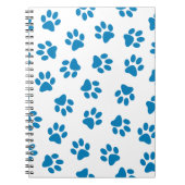 Patroon van poten, hondenpoten, blauwe poten notitieboek (Voorkant)