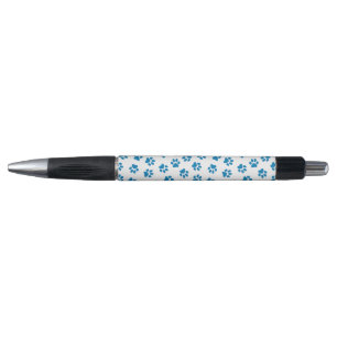 Patroon van poten, hondenpoten, blauwe poten pen