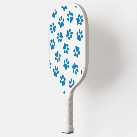 Patroon van poten, hondenpoten, blauwe poten pickleball paddle (Links)