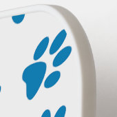 Patroon van poten, hondenpoten, blauwe poten pickleball paddle (Links Detail)
