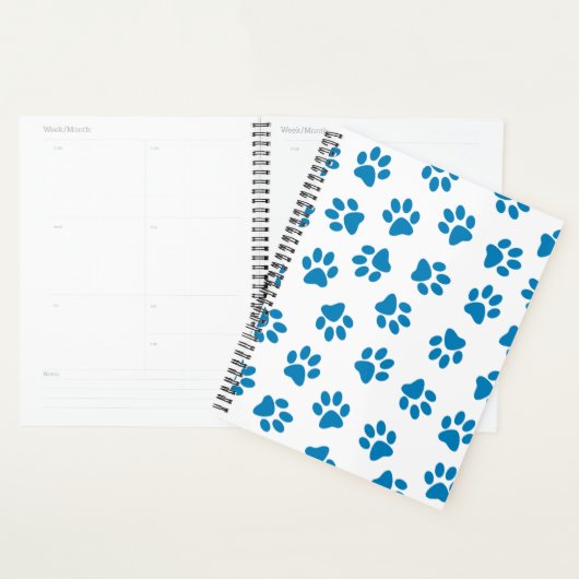 Patroon van poten, hondenpoten, blauwe poten planner (Display)