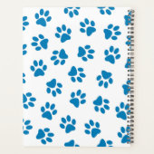 Patroon van poten, hondenpoten, blauwe poten planner (Achterkant)