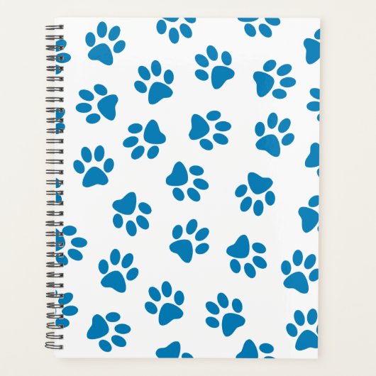 Patroon van poten, hondenpoten, blauwe poten planner (Voorkant)