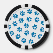 Patroon van poten, hondenpoten, blauwe poten poker chips (Voorkant)