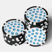 Patroon van poten, hondenpoten, blauwe poten poker chips (Opstapeling)