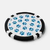 Patroon van poten, hondenpoten, blauwe poten poker chips (Enkel)