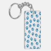 Patroon van poten, hondenpoten, blauwe poten sleutelhanger (Voorkant Links)