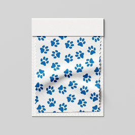 Patroon van poten, hondenpoten, blauwe poten stof