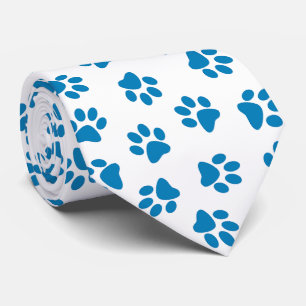 Patroon van poten, hondenpoten, blauwe poten stropdas