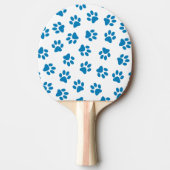 Patroon van poten, hondenpoten, blauwe poten tafeltennisbatje (Voorkant)